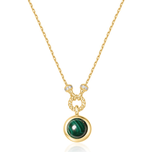 Gold Malachite Reversible Vacation Necklace